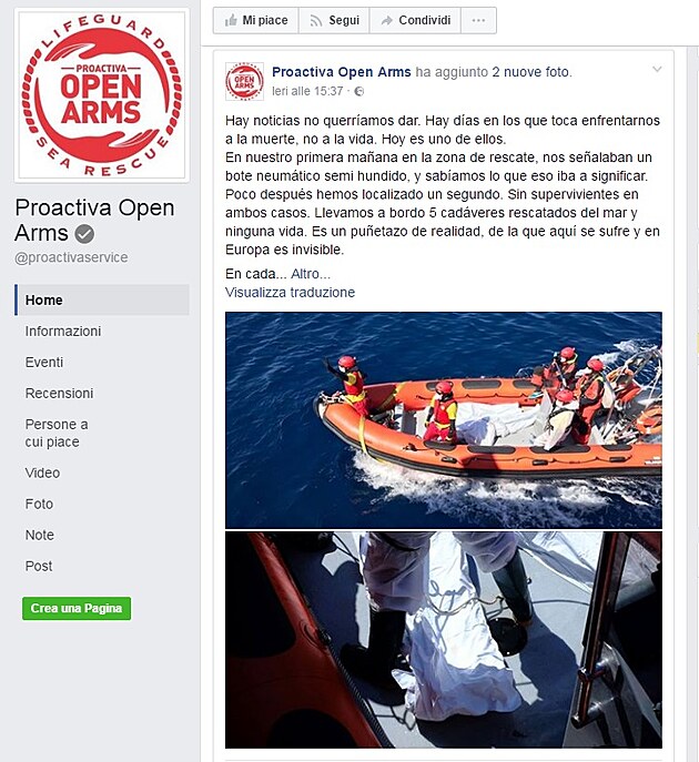 Zpr�va o vyloven� p�ti utopenc� ... Proactiva Open Arms