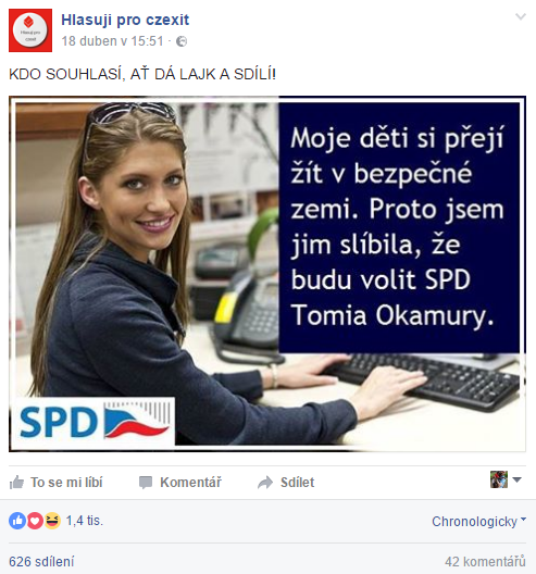 Budu volit SPD Tomia Okamury