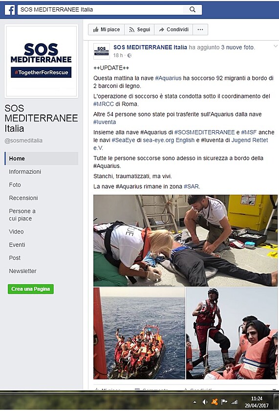 První náklad na Lodi Aquarius v pátek 28.04.2017