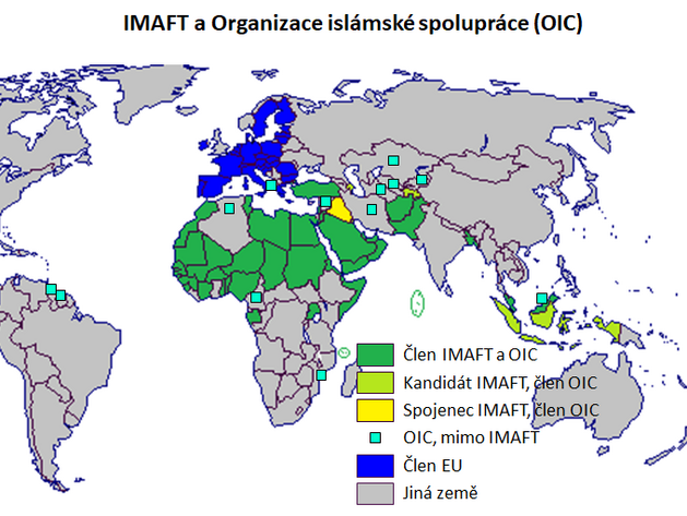 Islmsk vojensk organizace pro boj proti terorismu (IMAFT) sdruuje 41 zem. Srovnn s 57 leny Organizace islmsk spoluprce (OIC).