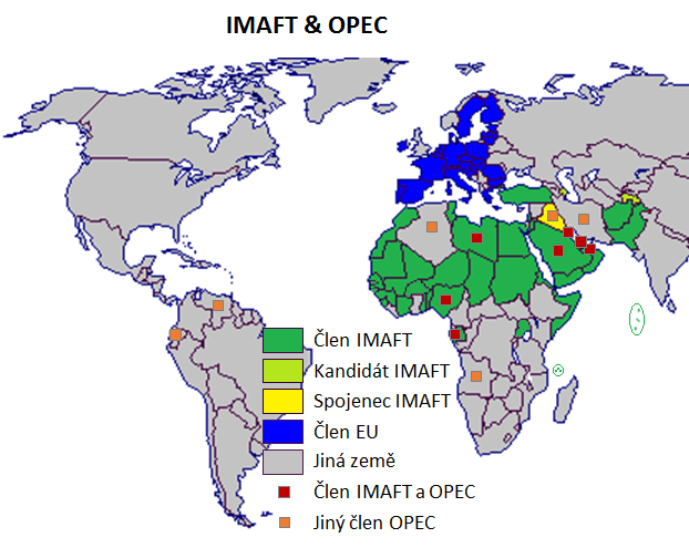 Srovnn 13 len ropnho kartelu OPEC (Organizace zem vyvejcch ropu) a 41 len Islmsk vojensk aliance (IMAFT).