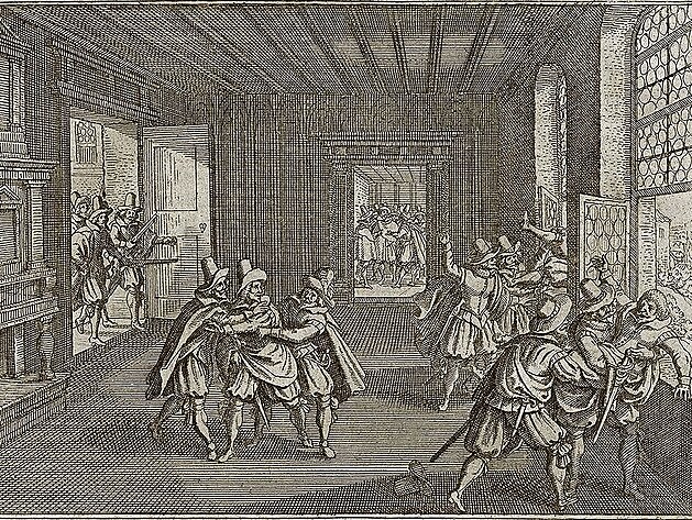 Prask defenestrace roku 1618, soudob mdirytina z Theatrum Europaeum