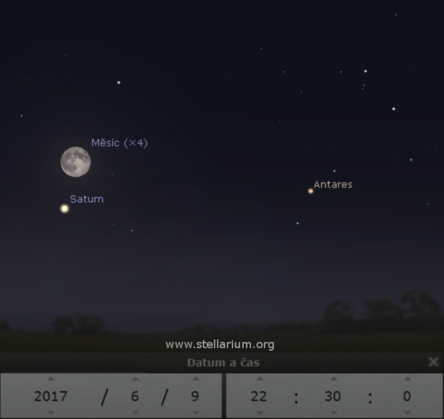 Msc v blzkosti Saturnu 9. 6. 2017