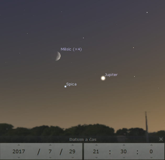 Druh ervencov setkn Msce, Jupiteru a Spiky 29. 7. 2017