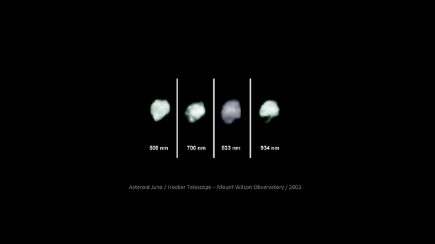 Asteroid Juno fotografovan� dalekohledem o pr�m�ru zrcadla 2,5 m.