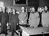 Autoi Mnichovsk dohody. Neville Chamberlain, douard Daladier, Adolf Hitler a Benito Mussolini.