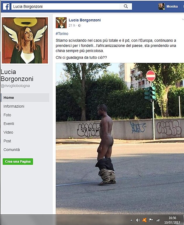 Radn� m�sta Bologna, Lucia Borgonzoni (Liga severu) ud�v� neschopnost vl�dnouc� strany a EU .. afrikanizace nebezpe�n� pokra�uje ... Kdo na tom v�em vyd�l�v�?