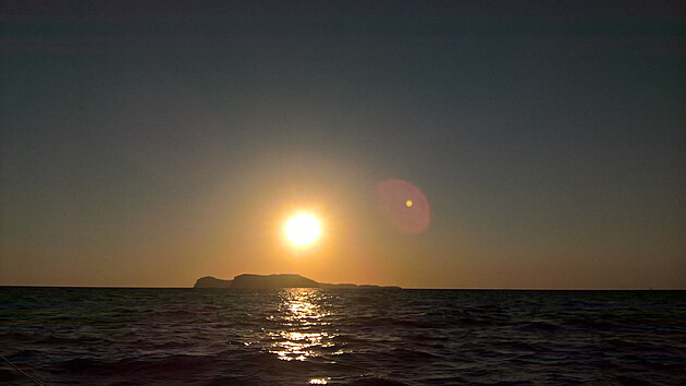 Zpad slunce nad Ventotene.