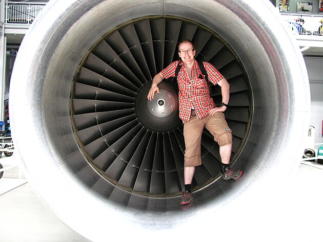 Motor Boeingu 747 v muzeum ve Speyeru