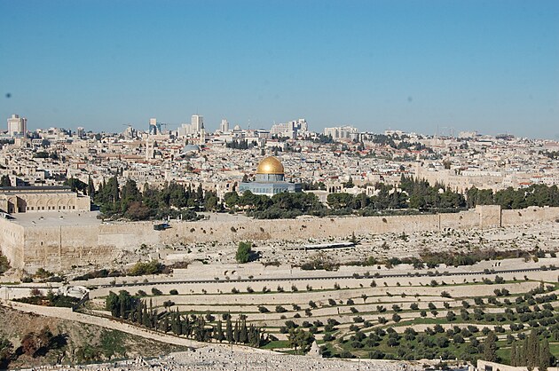 Pohled na Jeruzalm z Olivetsk hory.