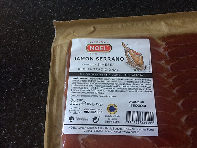 Jamon bez lepku, lakt�zy a barviv.