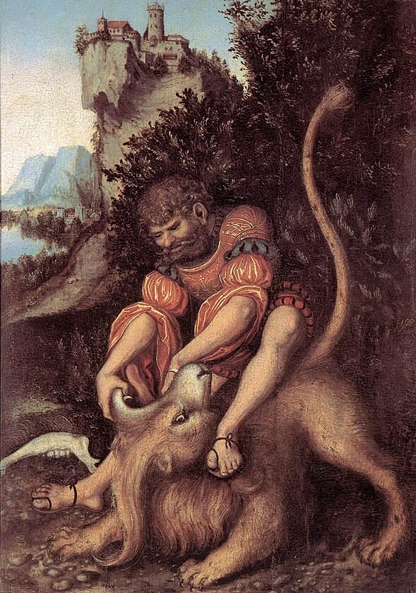 Lucas Cranach: Samson a lev