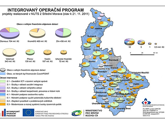 Stedn Morava 2011obce s nejvt dotac