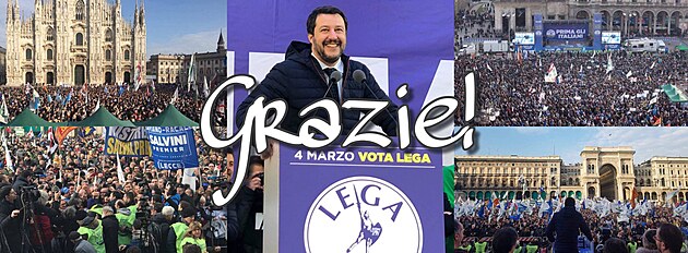Matteo Salvini, leader  italsk strany Lega, znm jako Liga severu