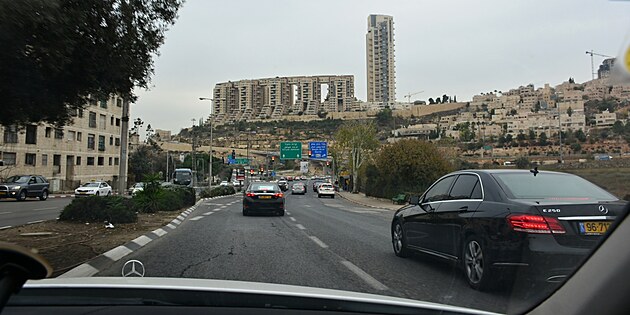 Cesta Jeruzalm - Betlm, pedmst Jeruzalma z taxi