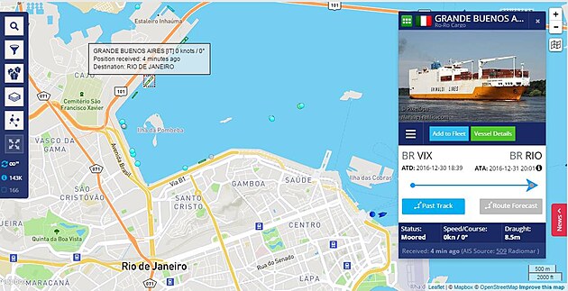 Am�lka pluje na lodi Grande Buenos Aires do Montevidea