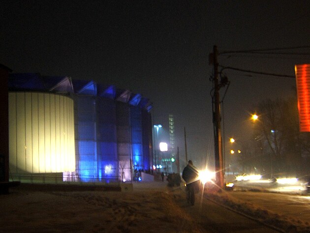 Pdavek - Kongresov centrum v noci (v zim)