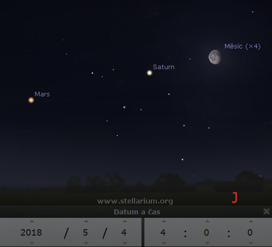 4. 5. 2018 - Msc v blzkosti Saturnu a Marsu.