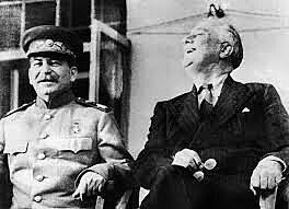 Vdce sovtskho i svtovho proletaritu J. V. Stalin s prezidentem USA Franklinem Delano Roseveltem na Jalt.