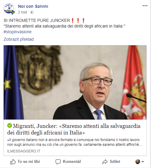 Budeme dvat pozor, abychom ochrnili prva Afrian v Itlii povdal Juncker