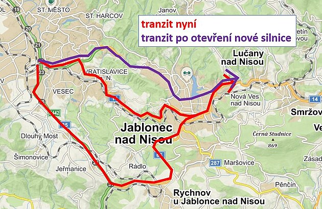 Tranzitn doprava Liberec - Tanvald