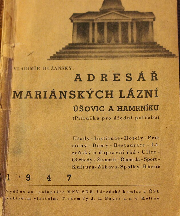 Adres�� Mari�nsk�ch L�zn� z r. 1947 - ob�lka