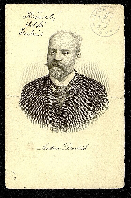 Antonn Dvok - pohlednice kolem r. 1890.