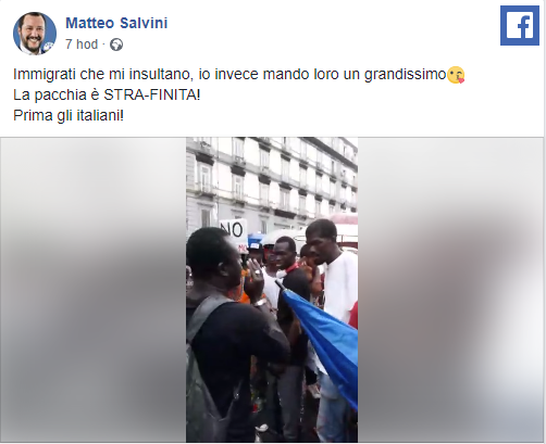 Imigranti, kte m urej, ale poslm jim...myleno ironicky ...velk...smajlk poslajc polibek.Bezstarostn pohodika u opravdu skonila.Prvn Italov!