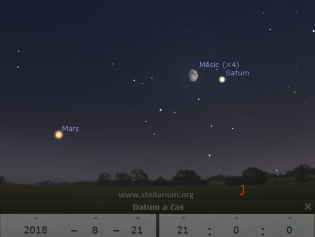 21. 8. 2018 - Msc mezi Saturnem a Marsem