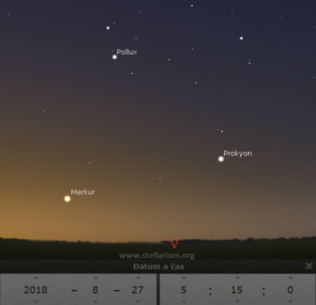 27. 8. 2018 - Merkur na rann obloze