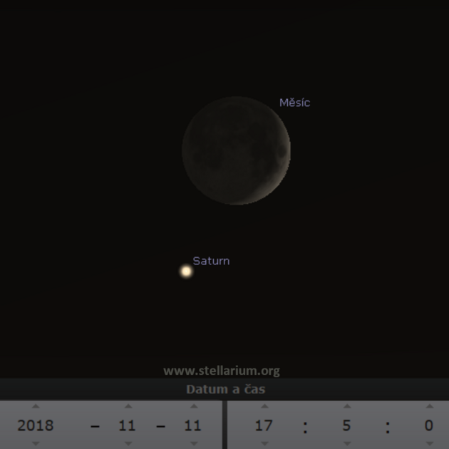 11. 11. 2018 - detail piblen srpku Msce k Saturnu.
