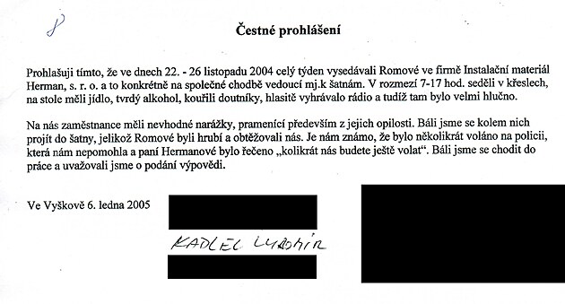 estn prohlen - ze dne 6. 1. 2005 (ijcm svdkm je zakryta identita, vem sla obanskch prkaz a podpisy).