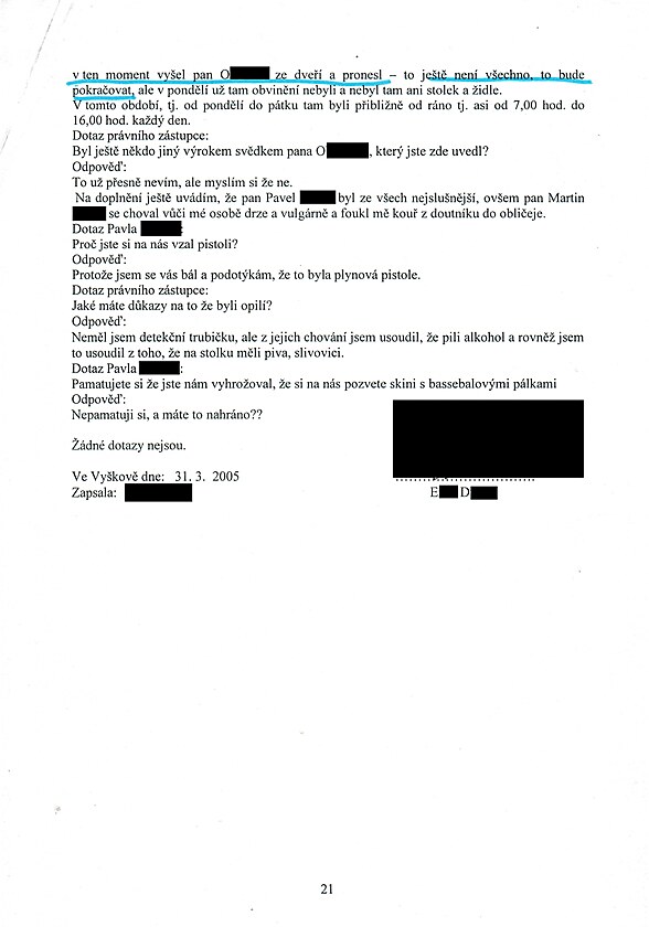 V�pov�� na p�estupkov� komisi od sv�dka pana E. D. - strana 2