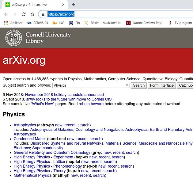 Pedtiskov vdeck server arXiv.org