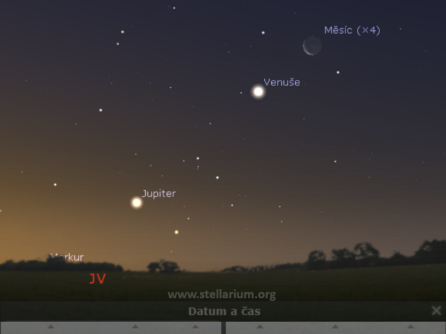 1. 1. 2019 - Msc a planety na rann obloze prvnho dne novho roku.