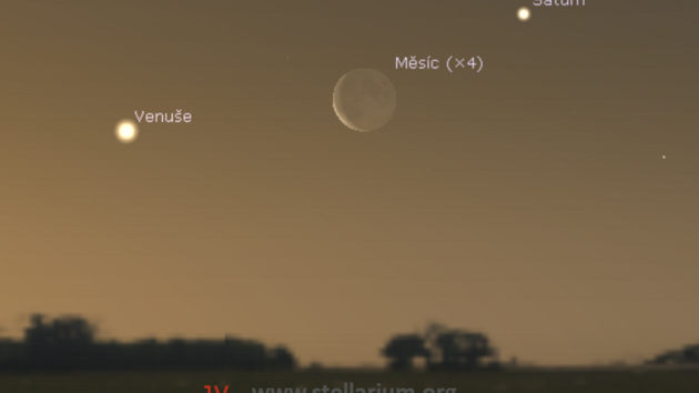 2. 3. 2019 - Msc spolu se Saturnem a Venu rno na jihovchod.