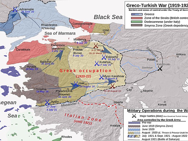 eck ofenzva na Ankaru a italsk okupace jihozpadnho Turecka.