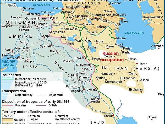 Rusk okupace severozpadnho rnu v roce 1916.