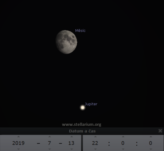 13. 7. 2019 - Msc v konjunkci s Jupiterem.