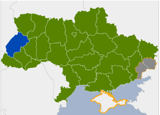 Druh kolo Prezidentskch voleb: zelen - Zelensky, modr -Poroenko