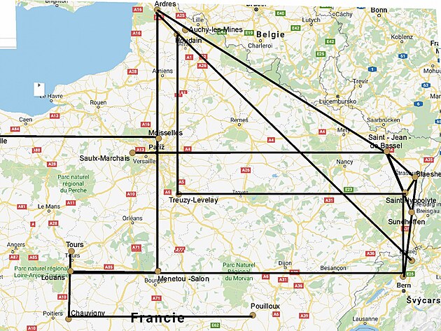 Geometrick rozbor rozmstn francouzskch a vcarskch agrosymbol v ervnu a prvn pli ervence roku 2019