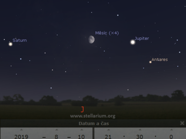 10. 8. 2019 - Msc v blzkosti Jupiteru a Saturnu.