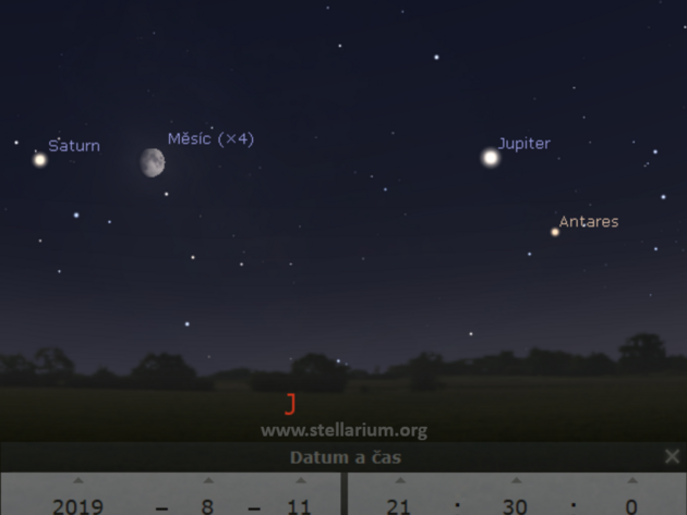 11. 8. 2019 - Msc v blzkosti Jupiteru a Saturnu.