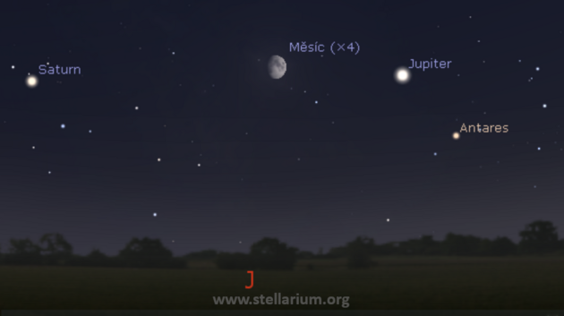 10. 8. 2019 - Msc v blzkosti Jupiteru a Saturnu.