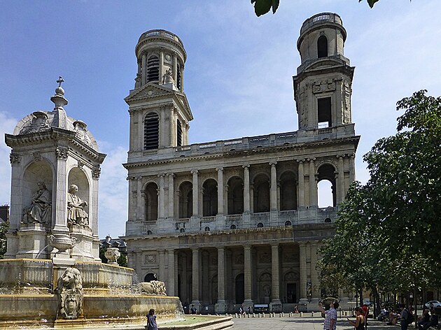 Place St-Sulpice se stejnojmennm kostelem a fontnou