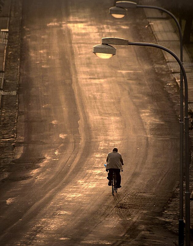 Cyklistovo rann blues na katastroficky peplnn Prvn Avenue