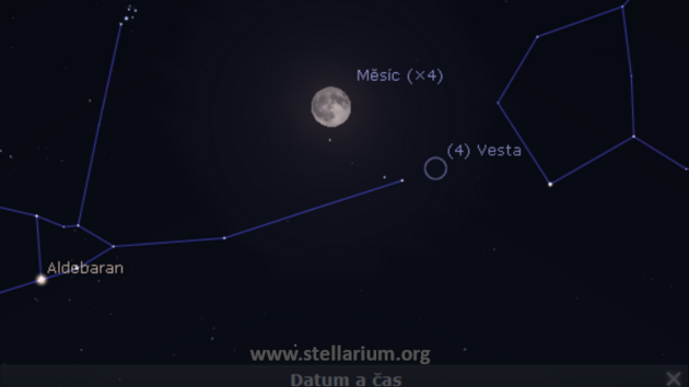 12. 11. 2019 - Msc v plku a asteroid Vesta v opozici se Sluncem.