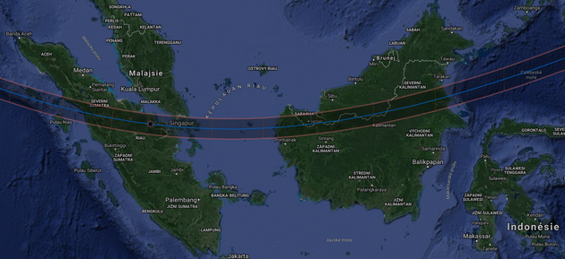 26. 12. 2019 - prstencov zatmn Slunce bude nejlpe pozorovateln z Malajsie, Singapuru a Indonsie.