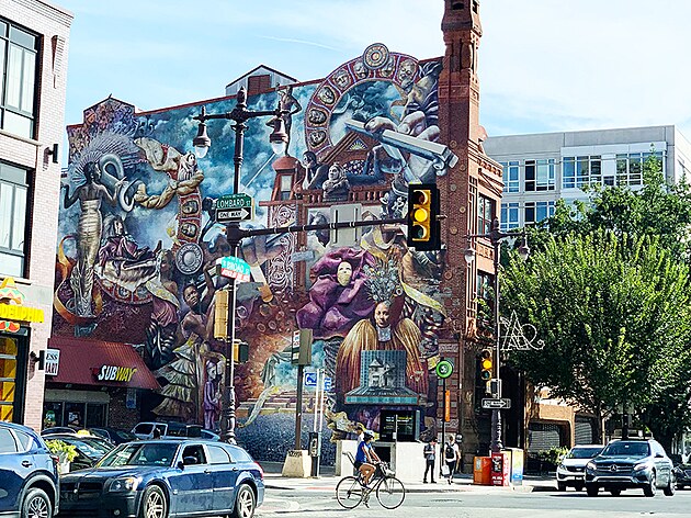 V ulicch Filadelfie narazte asto na krsn street art.