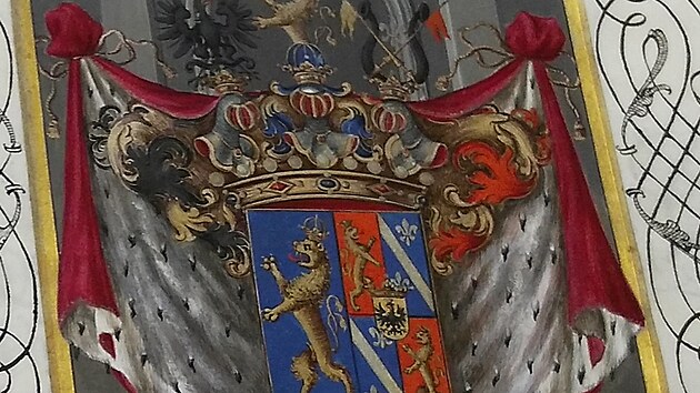 Das Wappen des Adelsgeschlechts von Zierotin-Lilgenau. Publiziert mit Zustimmung des Museums- und Galeriezentrums in Vala�sk� Mezi���� (Faksimile) (Museums- und Galeriezentrum in Vala�sk� Mezi����)